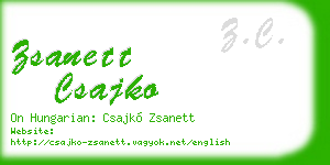 zsanett csajko business card